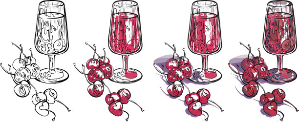 樱桃鸡尾酒杯图片下载