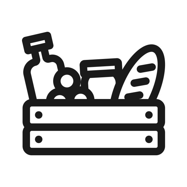 食品木箱图标模板行杂货与图片下载