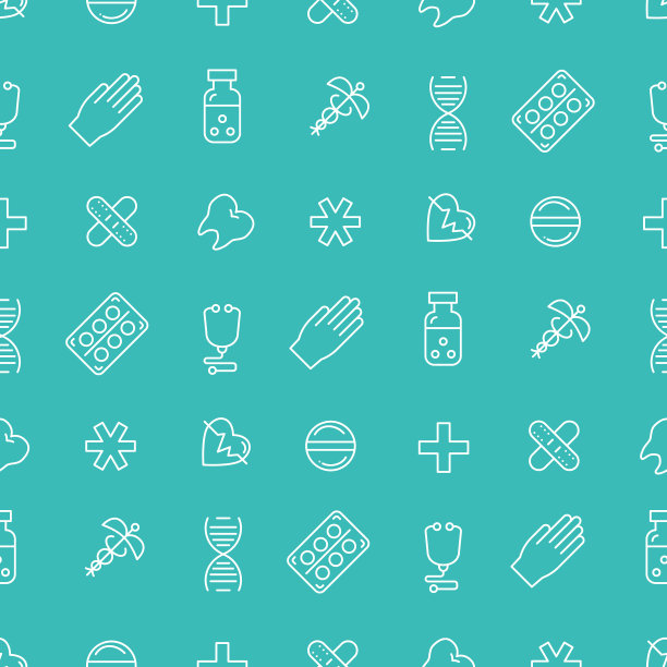 医学无缝图案与医学图片下载