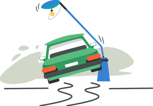 在大街上撞到电线杆或灯笼图片下载