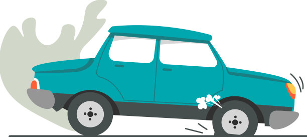 汽车崩溃，汽车碰撞产生的烟雾图片下载