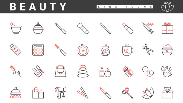 美容程序化妆和化妆品薄红图片下载