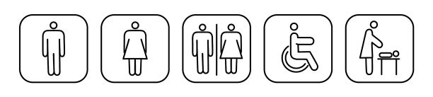 一套厕所导航图标寻路厕所图片下载