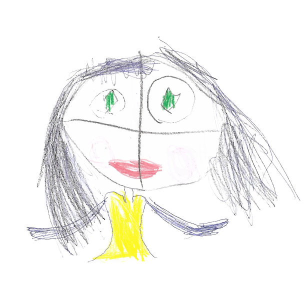 一个女孩的铅笔画图片下载