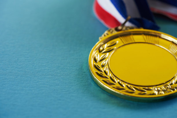 蓝色背景的奖章图片下载