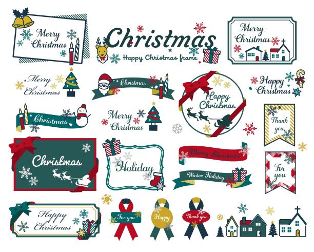 成人可爱的圣诞图标矢量插图材料/礼物/圣诞老人/材料/黄金图片下载