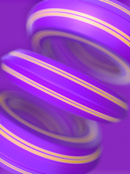 螺旋形几何形状，带有霓虹灯条纹。3d渲染数字插图背景图片下载