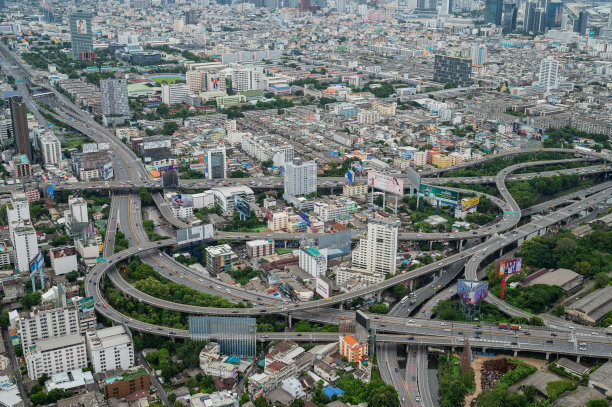 俯瞰城市，曼谷建筑，城市景观图片下载