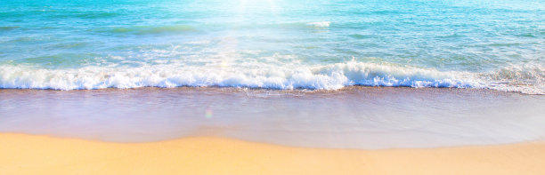 夏日海边海滩假日横幅背景图片下载