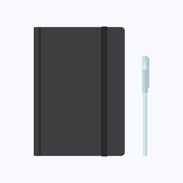 笔记本和钢笔矢量图标图片下载