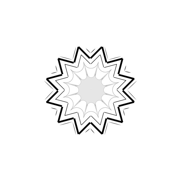 标识设计:白色背景下的黑色雪花图片下载