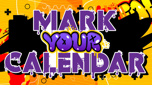 标记你的日历。涂鸦标签。图片下载