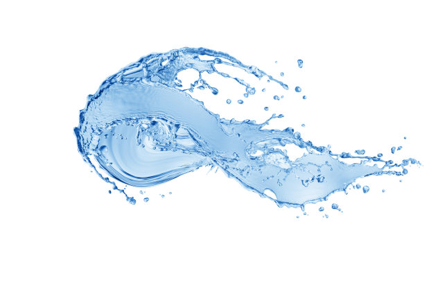 水、水花孤立在白色背景上，水花飞溅图片下载