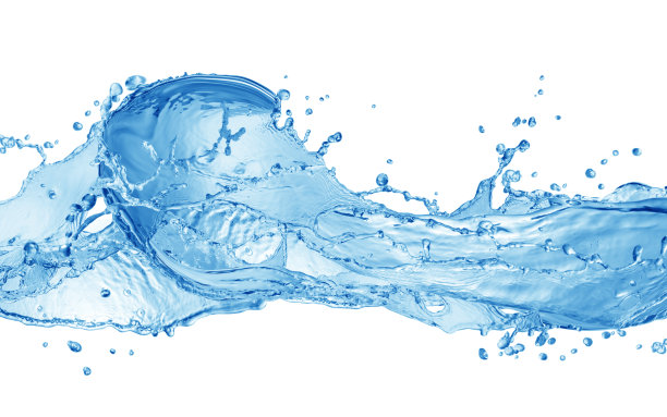 水、水花孤立在白色背景上，水花飞溅图片下载