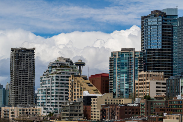 西雅图云景和天际线图片下载