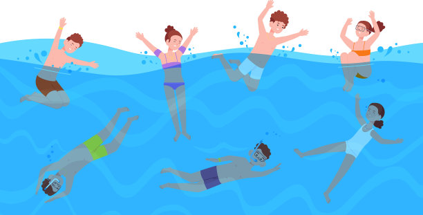 孩子们浮潜，孩子们在水下潜水图片下载