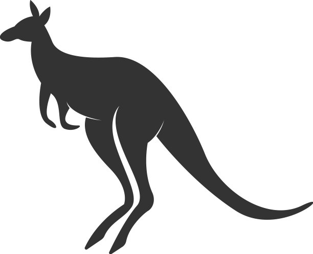 袋鼠图标标志设计模板图片下载