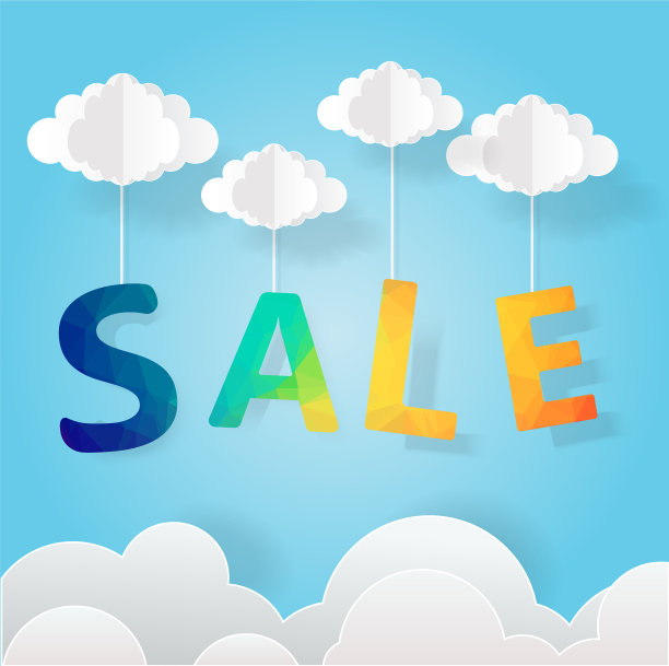 纸艺术销售移动挂在天空购物图片下载