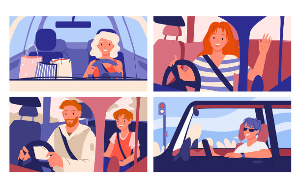 一组开私家车的人图片下载