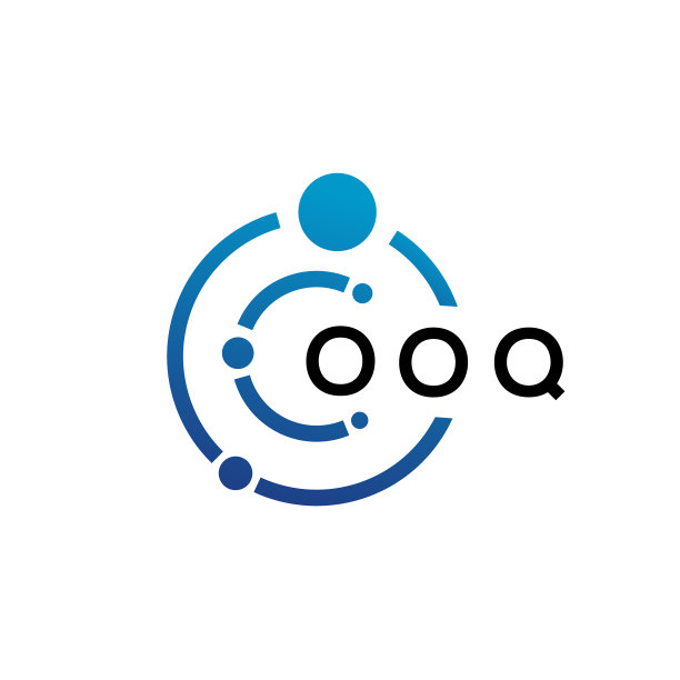 白色背景上的ooq字母科技标志设计图片下载