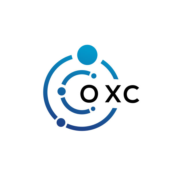 白色背景上的OXC字母科技标志设计图片下载