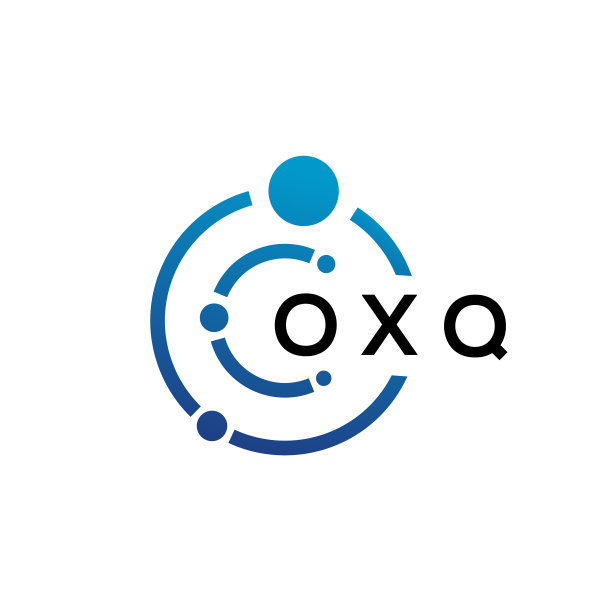 白色背景上的OXQ字母科技标志设计图片下载