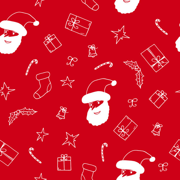 圣诞和新年无缝图案手图片下载