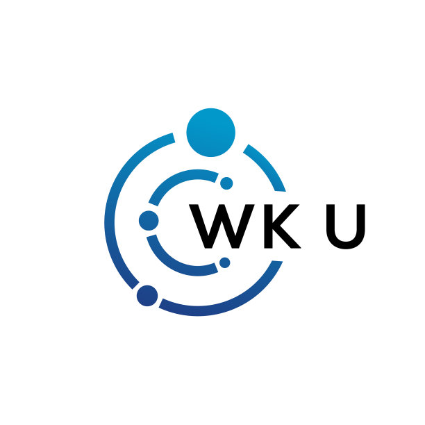 白色背景WKU字母科技Logo设计图片下载