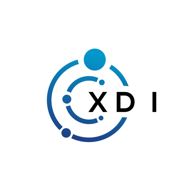 白色背景上的XDI字母科技标志设计图片下载