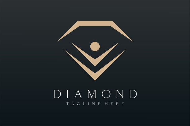 豪华钻石珠宝与人标志矢量设计。图片下载