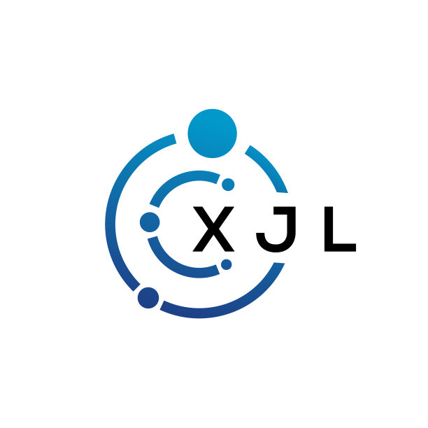 白色背景上的XJL字母科技标志设计图片下载