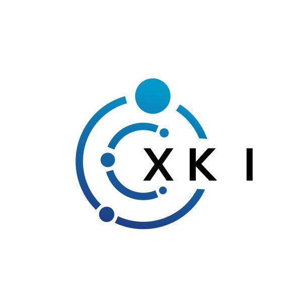 白色背景上的XKI字母技术标志设计图片下载