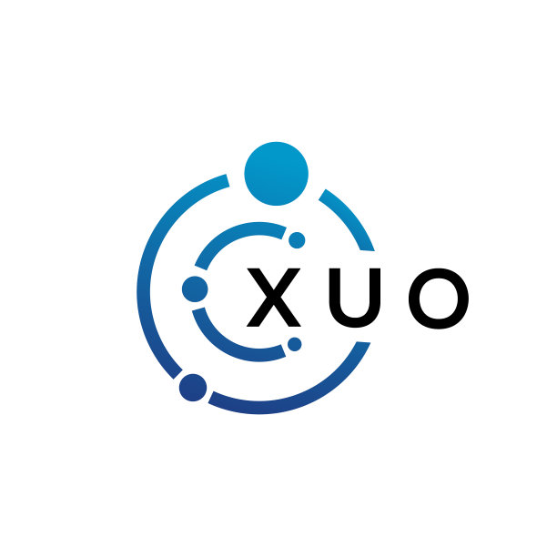 白色背景上的XUO字母科技logo设计图片下载