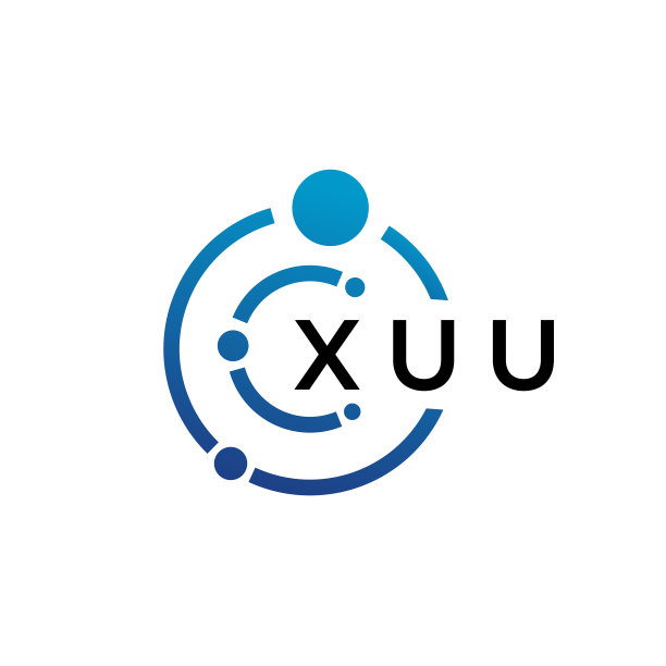 白色背景上的XUU字母科技标志设计图片下载