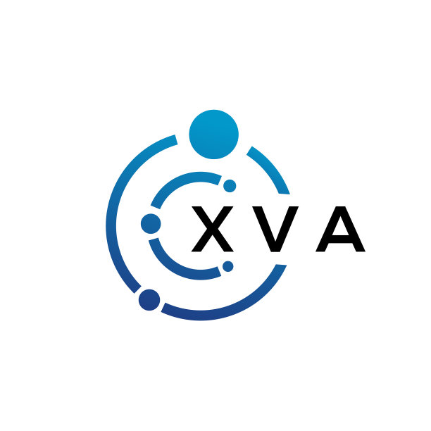 白色背景上的XVA字母科技标志设计图片下载
