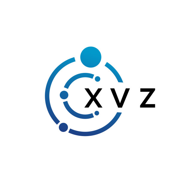 白色背景上的XVZ字母科技标志设计图片下载