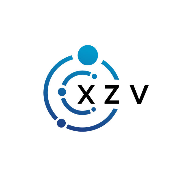 白色背景上的XZV字母科技Logo设计图片下载