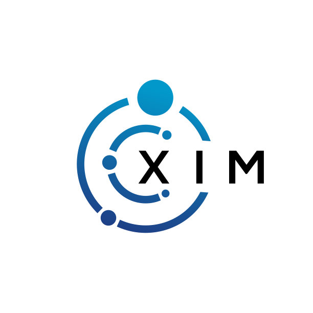 白色背景上的XIM字母科技logo设计图片下载