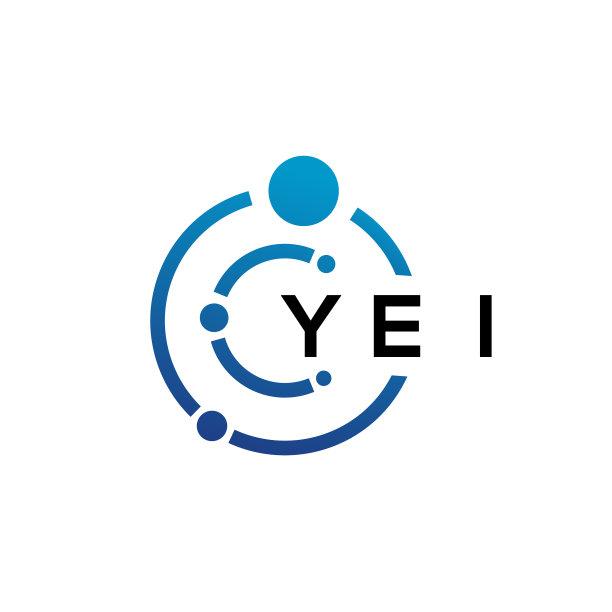 白色背景上的yei字母科技logo设计图片下载
