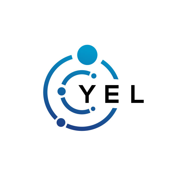 白色背景上的YEL字母科技标志设计图片下载