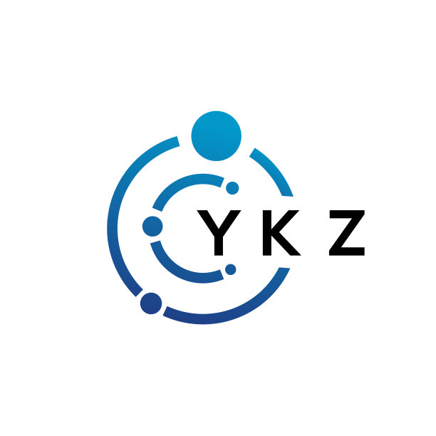 白色背景上的YKZ字母科技标志设计图片下载