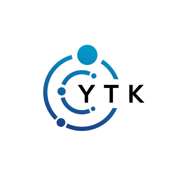 白色背景的YTK字母科技logo设计图片下载