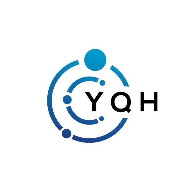 白色背景上的YQH字母科技logo设计图片下载