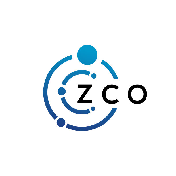 白色背景上的ZCO字母科技标志设计图片下载
