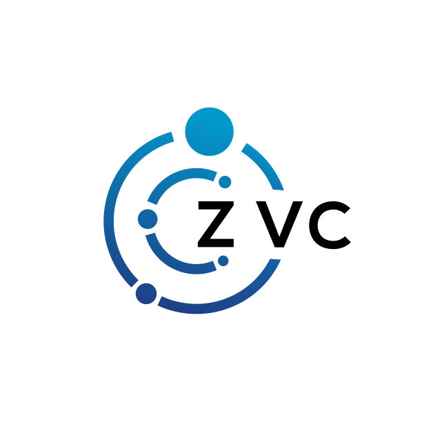 白色背景上的ZVC字母科技标志设计图片下载