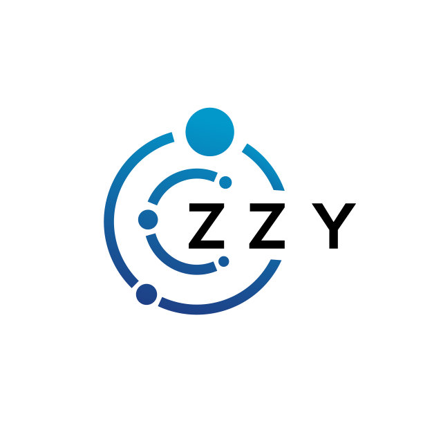 白色背景上的ZZY字母科技标志设计图片下载