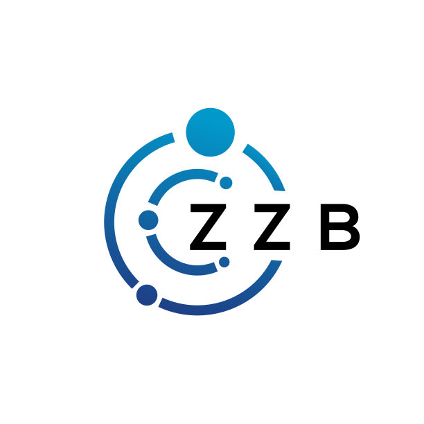 白色背景上的ZZB字母科技标志设计图片下载