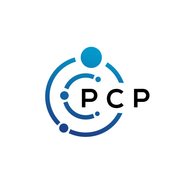 白色PCP字母科技标志设计图片下载