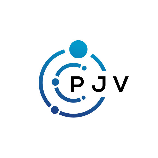 PJV字母科技白色标志设计图片下载