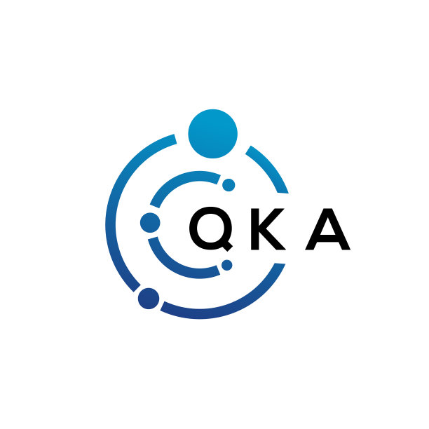 白色背景上的QKA字母科技Logo设计图片下载